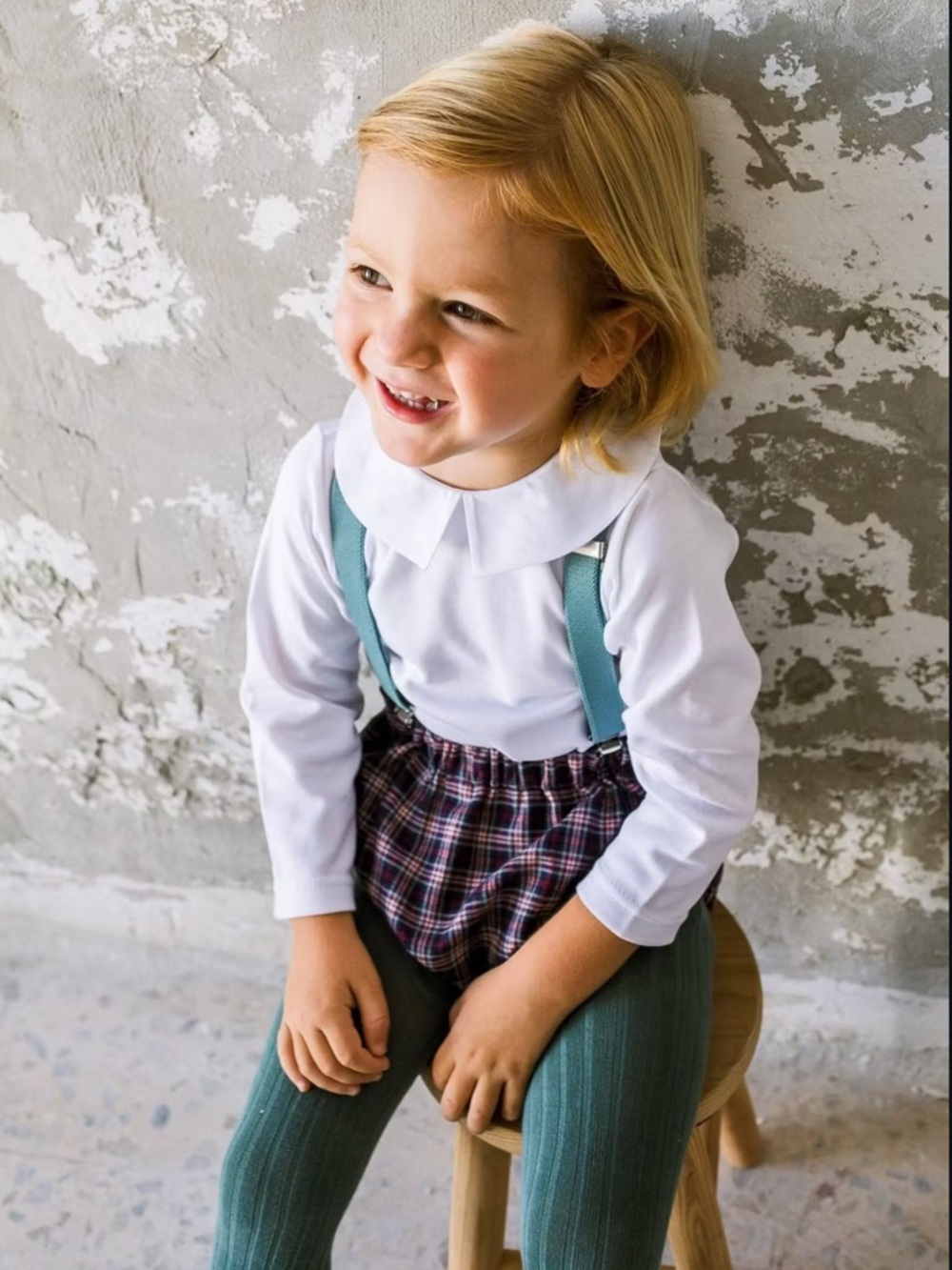 Cezarie - Gaspard Unisex Baby Bodysuit with Peter Pan Collar - White